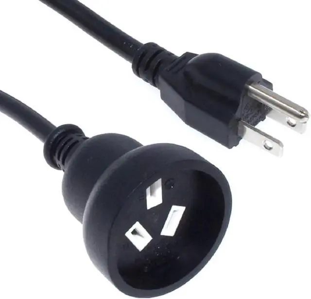 Main image of Toptekits NEMA 5-15P to AU AS3112 Power Cord Plug, US Standard 3 Prong Male to SAA Australia Female Socket AC Power Cable Adapter, 10A 250V, 18AWG Pure Copper, 3ft/1m