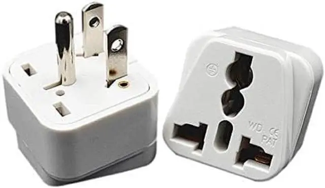 Main image of 2-Packs NEMA5-15P to Universal Travel Plug Adapter, US 3-Prong Standard 5-15P to International Electrical Adapter, EU UK AU to US AC Power Converter