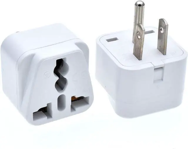 Alt view image 5 of 7 - 2-Packs NEMA5-15P to Universal Travel Plug Adapter, US 3-Prong Standard 5-15P to International Electrical Adapter, EU UK AU to US AC Power Converter