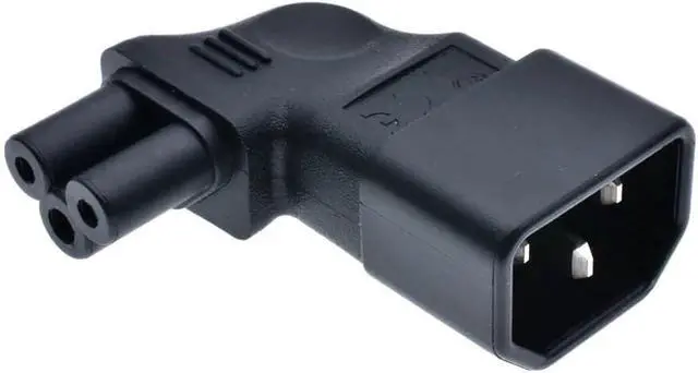 Alt view image 3 of 7 - Tekit C14 to C5 Power Converter Travel Plug Adapter, IEC320 C14 3-Prong Male Plug to 90-Degree Left Angle IEC C5 3-Prong Female Receptacle Electrical Adapter