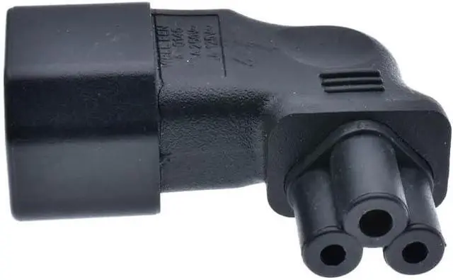 Alt view image 4 of 7 - Tekit C14 to C5 Power Converter Travel Plug Adapter, IEC320 C14 3-Prong Male Plug to 90-Degree Left Angle IEC C5 3-Prong Female Receptacle Electrical Adapter