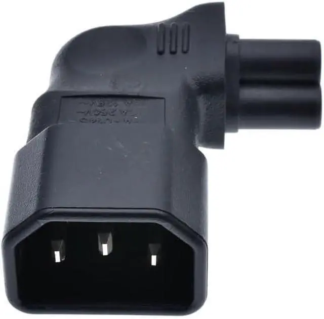 Alt view image 5 of 7 - Tekit C14 to C5 Power Converter Travel Plug Adapter, IEC320 C14 3-Prong Male Plug to 90-Degree Left Angle IEC C5 3-Prong Female Receptacle Electrical Adapter