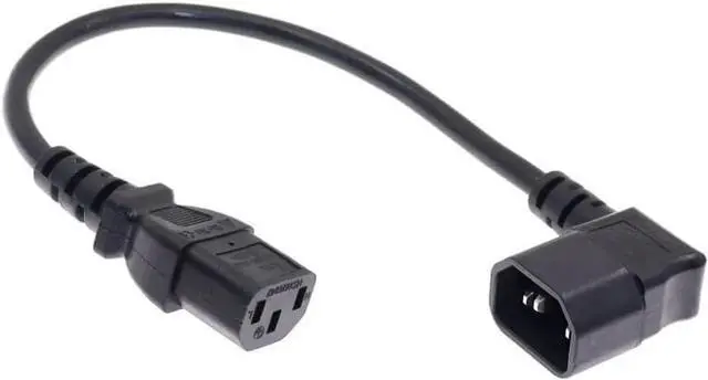Alt view image 2 of 7 - 2-Pack IEC C13 to C14 Elbow Plug Short Power Cord PC, 90-Degree Right Angle IEC C14 to C13 Computer Power Cord Replacement Cable, 18AWG,2ft/60cm