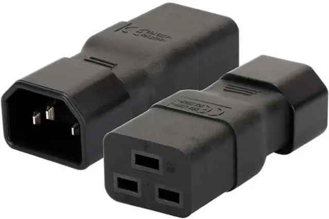 Alt view image 6 of 7 - 2-Pack PDU UPS C14 to C19 Power Converter Travel Plug Adapter, IEC 320 C14 Male to C19 Female Electrical Adapter IEC C19 to C14 PDU PSU UPS Power Connector