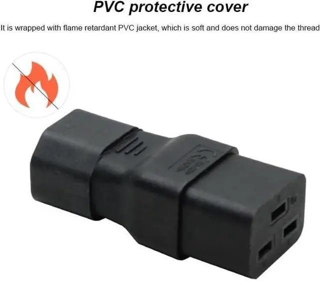 Alt view image 4 of 7 - 2-Pack PDU UPS C14 to C19 Power Converter Travel Plug Adapter, IEC 320 C14 Male to C19 Female Electrical Adapter IEC C19 to C14 PDU PSU UPS Power Connector