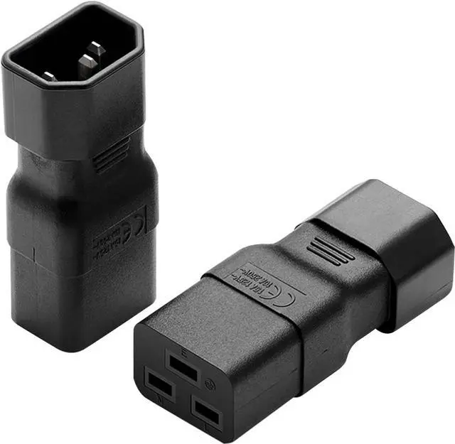 Alt view image 2 of 7 - 2-Pack PDU UPS C14 to C19 Power Converter Travel Plug Adapter, IEC 320 C14 Male to C19 Female Electrical Adapter IEC C19 to C14 PDU PSU UPS Power Connector