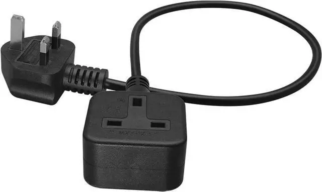 Alt view image 3 of 7 - UK British Standard Power Short Extension cord 1 Foot ,UK extension cord, UK BS1363 3Pin Male Plug to UK 3Pin Female Socket Power Extension Cable,17AWG,13A/250V,1ft/30cm