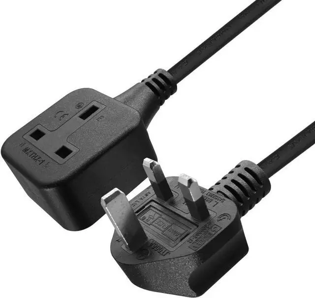 Alt view image 6 of 7 - UK British Standard Power Short Extension cord 1 Foot ,UK extension cord, UK BS1363 3Pin Male Plug to UK 3Pin Female Socket Power Extension Cable,17AWG,13A/250V,1ft/30cm