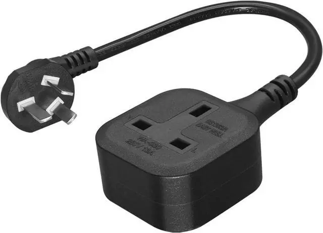 Main image of AU to UK Short Power Cord Plug, Australian/New Zealand AS3112 3 Prong Male Plug to UK BS1363/A Female Socket Short Power Cable, AU UK Plug Adapter cord,17AWG, 13A, 250V, 2ft/0.6m