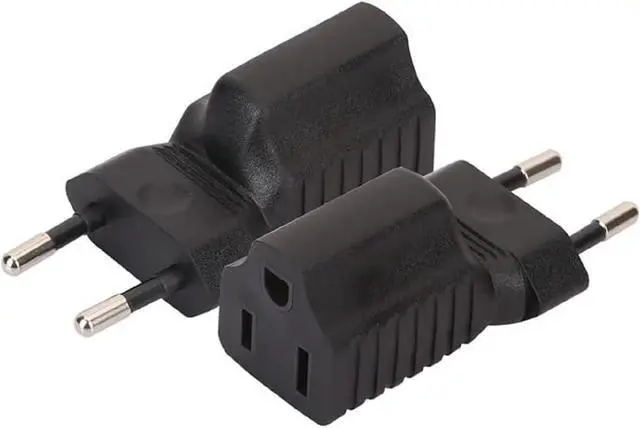 Main image of (2 Pack) European to 5-15R Power Converter Travel Plug Adapter, Europe CEE 7/16 Male to US 3 Prong NEMA 5-15R Female Electrical Adapter,EU US Plug Adapter,Euro US Plug Adapter