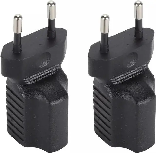 Alt view image 2 of 7 - (2 Pack) European to 5-15R Power Converter Travel Plug Adapter, Europe CEE 7/16 Male to US 3 Prong NEMA 5-15R Female Electrical Adapter,EU US Plug Adapter,Euro US Plug Adapter