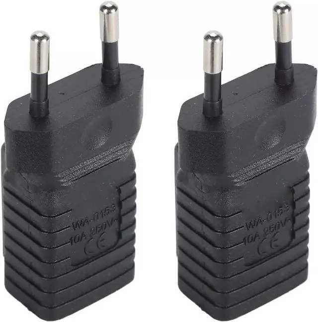 Alt view image 3 of 7 - (2 Pack) European to 5-15R Power Converter Travel Plug Adapter, Europe CEE 7/16 Male to US 3 Prong NEMA 5-15R Female Electrical Adapter,EU US Plug Adapter,Euro US Plug Adapter