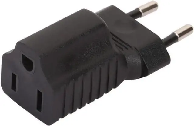 Alt view image 4 of 7 - (2 Pack) European to 5-15R Power Converter Travel Plug Adapter, Europe CEE 7/16 Male to US 3 Prong NEMA 5-15R Female Electrical Adapter,EU US Plug Adapter,Euro US Plug Adapter