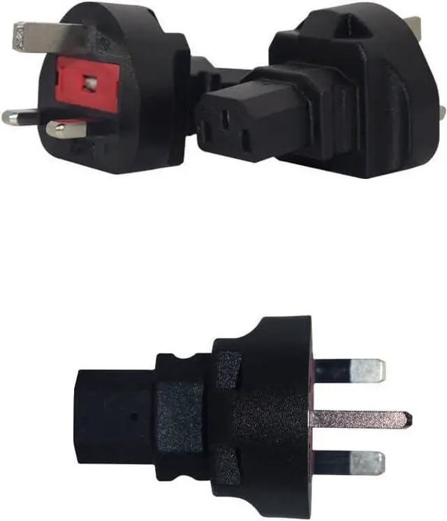 Alt view image 5 of 7 - UK to C13 Power Adapter Travel Plug Adapter, Britain England/London BS1363 Plug to IEC C13 Power Converter Electrical Adapter with 13A Fuse, IEC Adapter IEC Power Connector, Black, 1-Pack