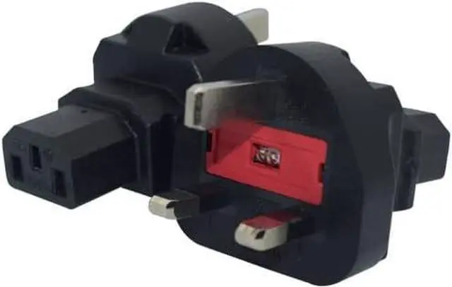 Alt view image 2 of 7 - UK to C13 Power Adapter Travel Plug Adapter, Britain England/London BS1363 Plug to IEC C13 Power Converter Electrical Adapter with 13A Fuse, IEC Adapter IEC Power Connector, Black, 1-Pack