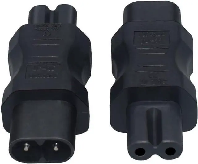 Main image of 2-Pack IEC C7 to C8 Power Converter Travel Plug Adapter, IEC 60320 C8 Male to C7 Female Electrical Adapter,IEC Power Connector