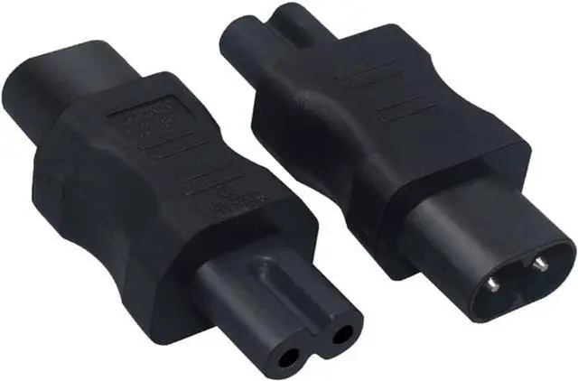 Alt view image 5 of 6 - 2-Pack IEC C7 to C8 Power Converter Travel Plug Adapter, IEC 60320 C8 Male to C7 Female Electrical Adapter,IEC Power Connector