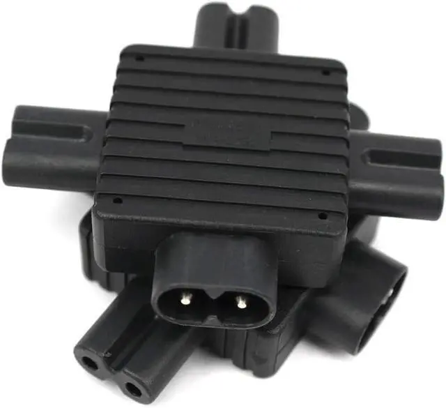 Alt view image 7 of 7 - 2-Pack IEC C8 to 3*C7 Y Splitter Power Converter Travel Plug Adapter, 1 in 3 Out IEC 60320 C8 Male to Three C7 Female Y Split Electrical Adapter