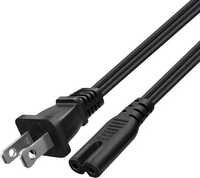 Main image of Polarized NEMA 1-15P to IEC320 C7 Short Power Cord , US 2 Prong Plug to C7 Power Cable Replacement, for PC, Monitor, Printer, Projector, Game Console, HDTV and Speaker, 18AWG,3ft/1m