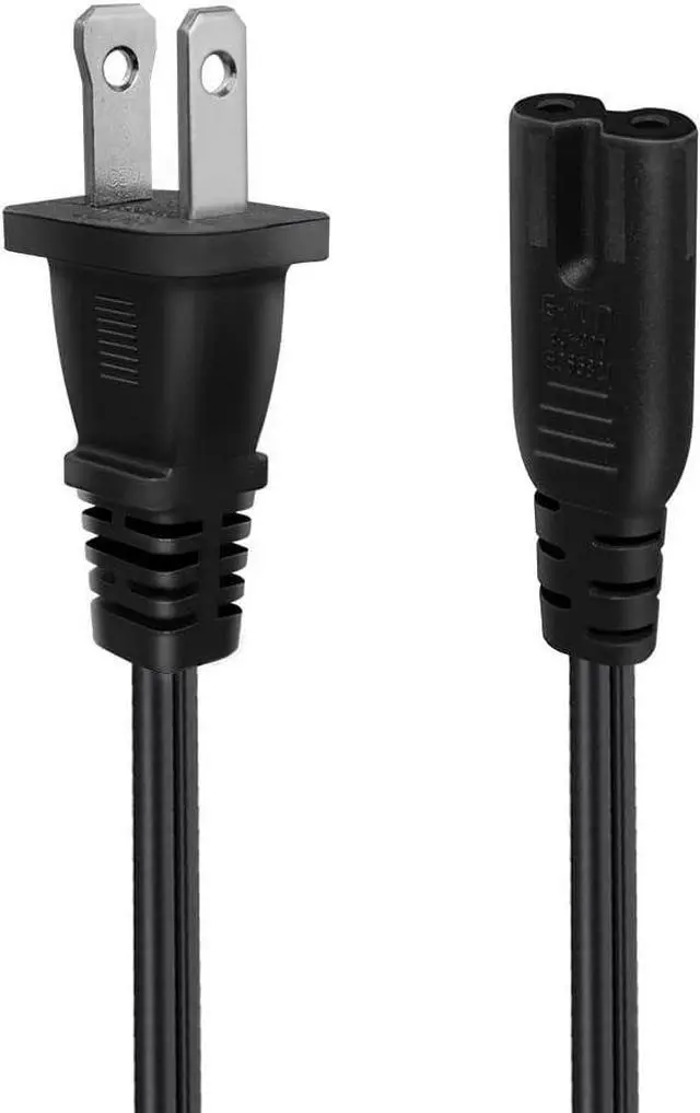 Alt view image 2 of 7 - Polarized NEMA 1-15P to IEC320 C7 Short Power Cord , US 2 Prong Plug to C7 Power Cable Replacement, for PC, Monitor, Printer, Projector, Game Console, HDTV and Speaker, 18AWG,3ft/1m