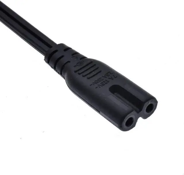 Alt view image 6 of 7 - Polarized NEMA 1-15P to IEC320 C7 Short Power Cord , US 2 Prong Plug to C7 Power Cable Replacement, for PC, Monitor, Printer, Projector, Game Console, HDTV and Speaker, 18AWG,3ft/1m