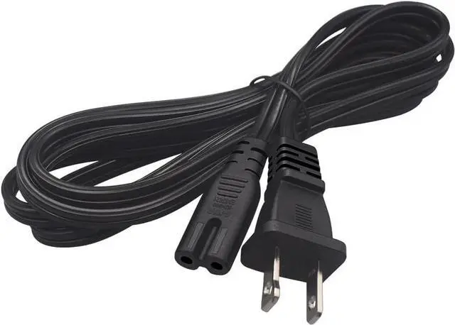 Alt view image 2 of 7 - Polarized NEMA 1-15P to IEC320 C7 AC Power Cord Plug, for PC, Monitor, Printer, Projector, Game Console, Speaker, USA Standard 2 Prong to C7 Power Cable Replacement, 18AWG, 6ft/2m, Black