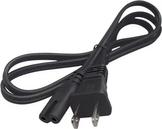 Alt view image 4 of 7 - Polarized NEMA 1-15P to IEC320 C7 AC Power Cord Plug, for PC, Monitor, Printer, Projector, Game Console, Speaker, USA Standard 2 Prong to C7 Power Cable Replacement, 18AWG, 6ft/2m, Black