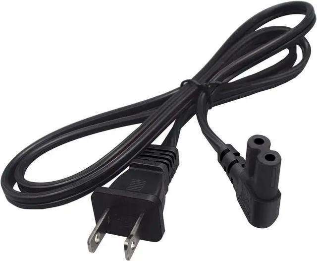 Alt view image 3 of 7 - Polarized NEMA 1-15P to 90-Degree Angle IEC320 C7 Elbow Plug Power Cord PC, US 2 Prong to Right Angle IEC C7 Power Cable Replacement for PC, Projector, HDTV and Speaker, 18AWG, 3ft/1m, Black