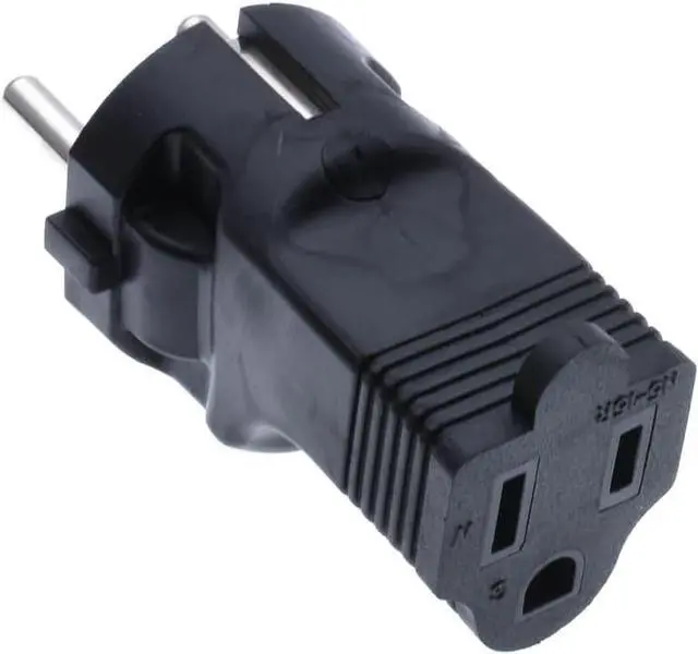 Main image of EU US Plug Adapter Power Converter, European CEE7/7 Schuko Plug to US Standard 3-Prong NEMA 5-15R Female Socket Electrical Adapter, Euro US Plug Adapter Travel Adapter, 1-Pack