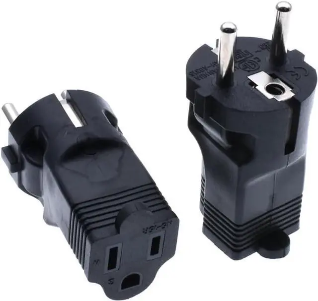 Alt view image 4 of 7 - EU US Plug Adapter Power Converter, European CEE7/7 Schuko Plug to US Standard 3-Prong NEMA 5-15R Female Socket Electrical Adapter, Euro US Plug Adapter Travel Adapter, 1-Pack