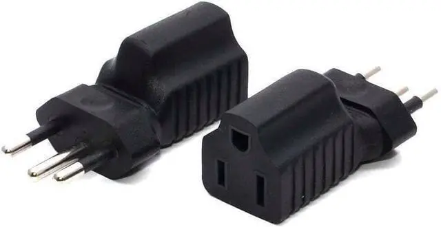 Alt view image 3 of 4 - Brazil to US Plug Adapter Power Converter, USA 3 Prong NEMA 5-15R Female Receptacle to Brazil 3 Prong Male Electrical Travel Plug Adapter
