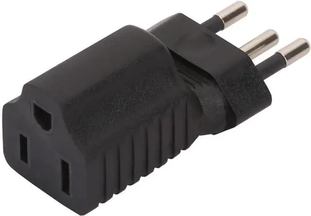 Alt view image 2 of 4 - Brazil to US Plug Adapter Power Converter, USA 3 Prong NEMA 5-15R Female Receptacle to Brazil 3 Prong Male Electrical Travel Plug Adapter