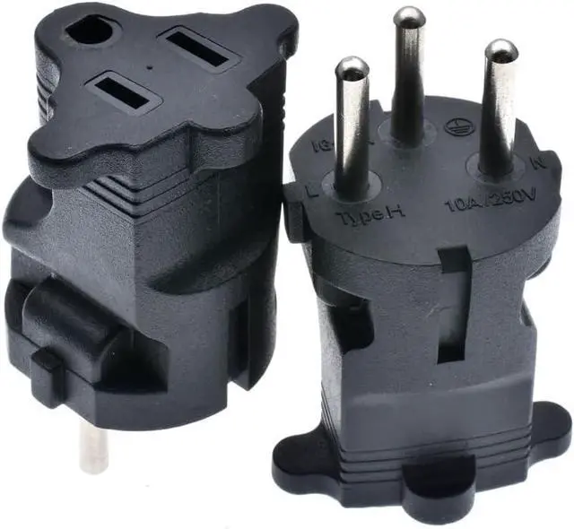 Alt view image 3 of 7 - Israel US Plug Adapter Power Converter,USA NEMA 5-15R Female Receptacle to Israel Male Electrical Adapter,Israel to US 3 Prong Strandard NEMA 5-15R Female Socket Travel Plug Adapter,1-Pack