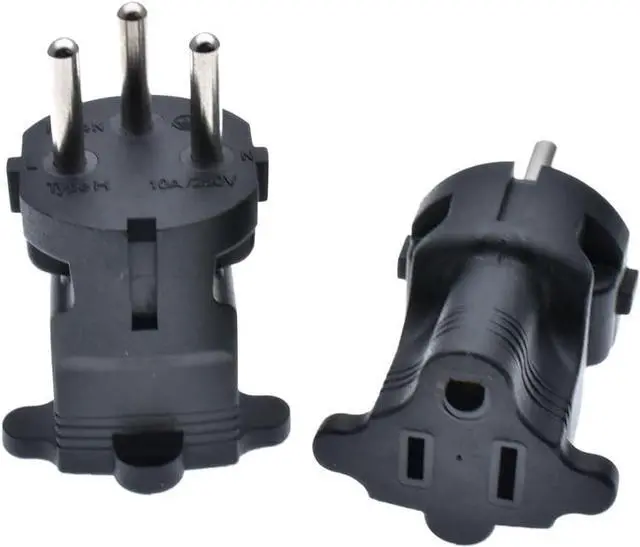 Alt view image 4 of 7 - Israel US Plug Adapter Power Converter,USA NEMA 5-15R Female Receptacle to Israel Male Electrical Adapter,Israel to US 3 Prong Strandard NEMA 5-15R Female Socket Travel Plug Adapter,1-Pack