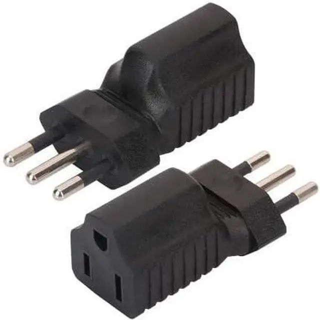 Alt view image 4 of 7 - Italy US Plug Adapter Power Converter,USA 3 Prong NEMA 5-15R Receptacle to Italy 3 Prong Molded Travel Plug Adapter Electrical Adapter