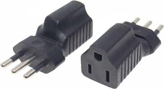 Alt view image 3 of 7 - Italy US Plug Adapter Power Converter,USA 3 Prong NEMA 5-15R Receptacle to Italy 3 Prong Molded Travel Plug Adapter Electrical Adapter