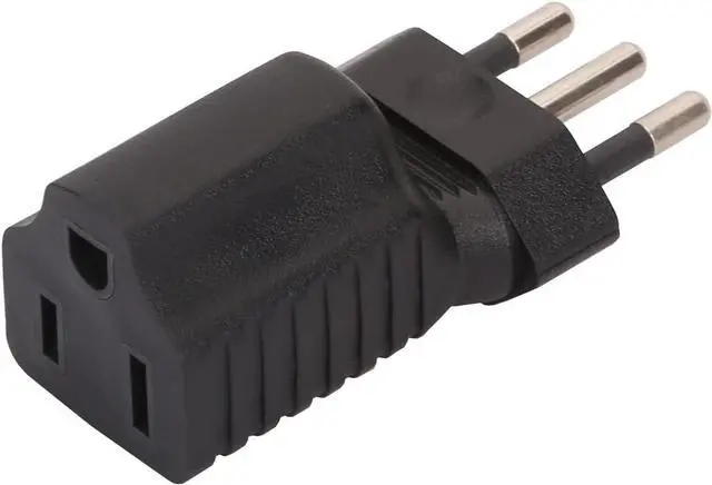 Main image of Italy US Plug Adapter Power Converter,USA 3 Prong NEMA 5-15R Receptacle to Italy 3 Prong Molded Travel Plug Adapter Electrical Adapter