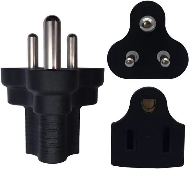 Alt view image 4 of 6 - South Africa to 5-15R Power Converter Travel Plug Adapter, South Africa Plug to US 3 Prong NEMA 5-15R Female Socket Electrical Adapter, 1-Pack