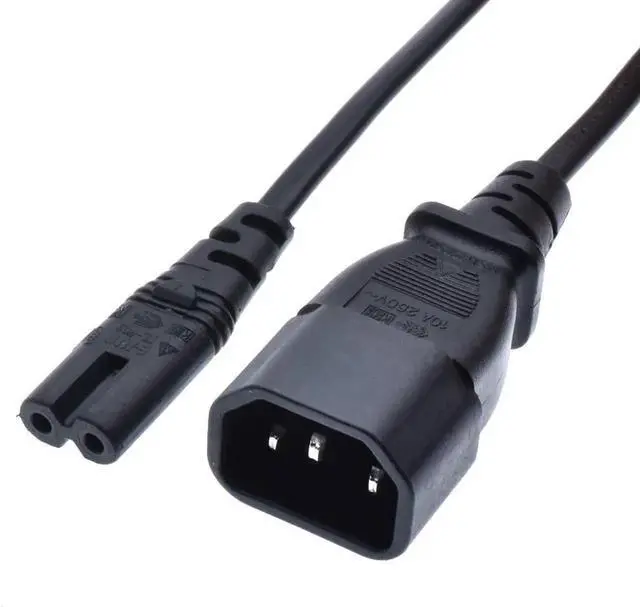 Alt view image 2 of 7 - Standard Molded IEC C14 to C7 Power Cord Replacement for PDU UPS, 10A/110V-240V,IEC 60320 C14 Male to C7 Figure 8 Appliance Power Cable,18AWG 2ft