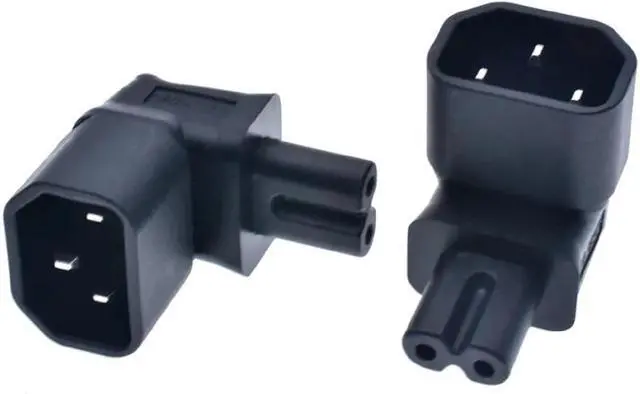 Main image of (2 Pack)IEC 320 C14 to C7 Elbow Plug Power Converter Travel Plug Adapter, IEC 320 C14 Male to C7 Figure-8 90-Degree Angle Electrical Adapter, C14 to C7 Up/Down Angle Power Connector
