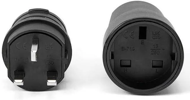 Alt view image 3 of 7 - 2-Pack Waterproof DIY UK 3-Prong Female Socket Rewireable Power Plug Detachable, Outdoor Removable Power Converter Electrical Adapter, 13A 250V, Black, BS1363/A