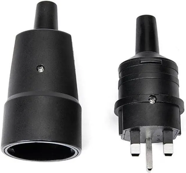 Alt view image 5 of 7 - 2-Pack Waterproof DIY UK 3-Prong Female Socket Rewireable Power Plug Detachable, Outdoor Removable Power Converter Electrical Adapter, 13A 250V, Black, BS1363/A