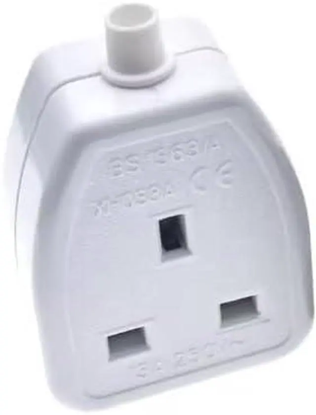 Alt view image 7 of 7 - (2 Pack) White UK Plug End British Standard Female Socket Power Converter Detachable, DIY Rewireable UK BS1363 Power Plug Electrical Adapter