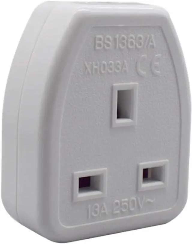 Alt view image 4 of 7 - (2 Pack) White UK Plug End British Standard Female Socket Power Converter Detachable, DIY Rewireable UK BS1363 Power Plug Electrical Adapter
