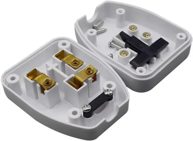 Alt view image 5 of 7 - (2 Pack) White UK Plug End British Standard Female Socket Power Converter Detachable, DIY Rewireable UK BS1363 Power Plug Electrical Adapter