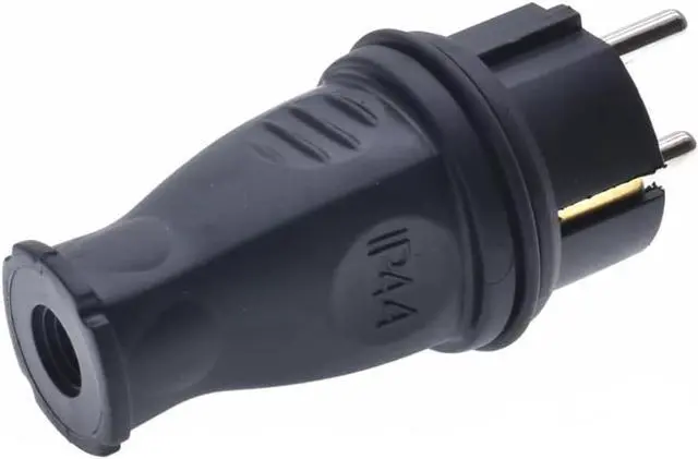 Alt view image 2 of 7 - 2-Pack Waterproof IP44 EU Schuko French Germany 4.8mm Pin DIY Rewireable Power Plug,Cee7 Adapter, europlug receptacles Outdoor, European schuko Plug Adapter
