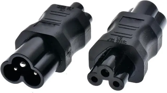 Main image of 2-Pack C5 to C6 Power Converter Travel Plug Adapter, IEC320 C5 to C6 Electrical Adapter,IEC320 C6 Male to C5 Female IEC Power Connector