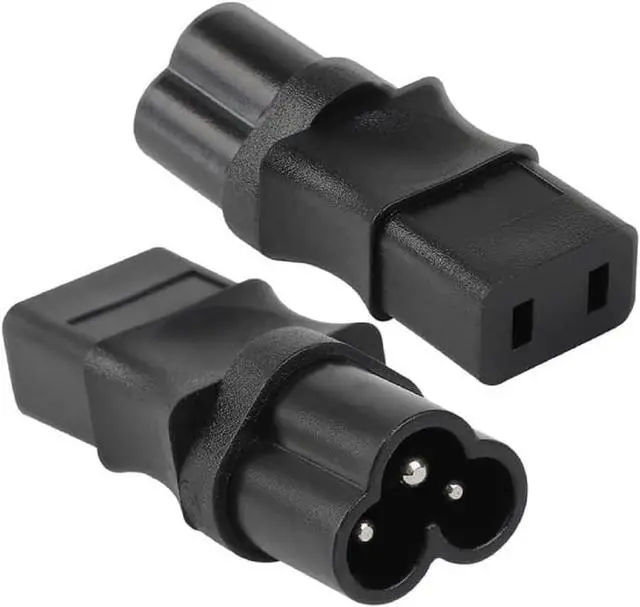 Alt view image 2 of 6 - 2 Pack IEC C6 to C9 Power Converter Travel Plug Adapter, IEC320 C9 to C6 Electrical Adapter,IEC320 C6 Male to C9 Female IEC Power Connector