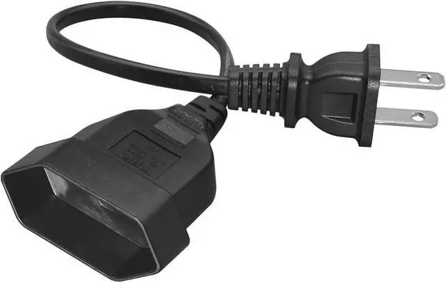 Alt view image 2 of 7 - US 2-Prong Nema 1-15P to European EU 2-Prong Female 1ft Short Power Cord, US 2-Prong Plug to Euro CEE7/16 Female Socket Euro US Plug Adapter Cable, 2-Prong US EU Plug Adapter Cord
