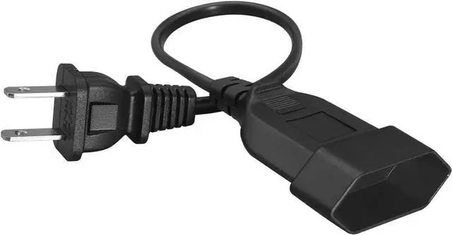 Alt view image 4 of 7 - US 2-Prong Nema 1-15P to European EU 2-Prong Female 1ft Short Power Cord, US 2-Prong Plug to Euro CEE7/16 Female Socket Euro US Plug Adapter Cable, 2-Prong US EU Plug Adapter Cord